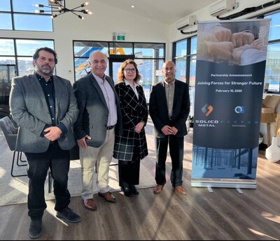 Solico Metal Directory Board Members with the Founder and CEO of Ocgrow Ventures - From left to right: Sohrab Semnani, Esmail Soleymani, Shirin Soleymani, and Harish Consul. (CNW Group/Solico Metal)