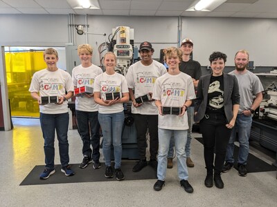 Campers show off their finished projects at Lawrence Technological University in Southfield, Mich.