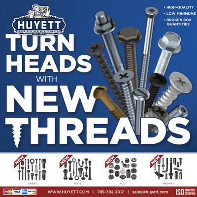 Huyett has added over 60,000 threaded products to its catalog.