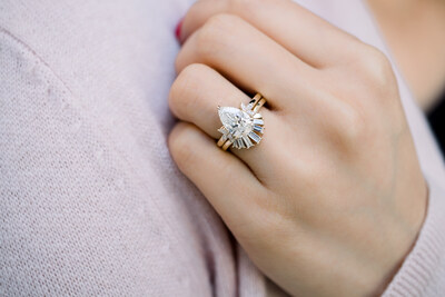 Custom Lab Diamond Wedding Set by Ada Diamonds