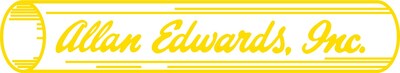 Allan Edwards, Inc. logo featuring a yellow pipe