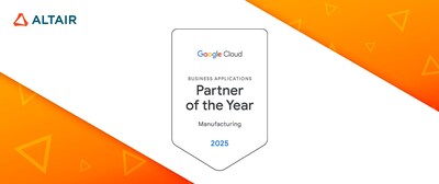 Altair has won the 2025 Google Cloud Business Applications Partner of the Year Award for Manufacturing.