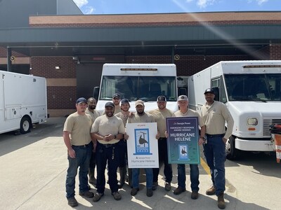Local Atlanta Georgia Power crew gathers to collect their award from the Edison Electric Institute (EEI) for their work during Hurricane Helene.