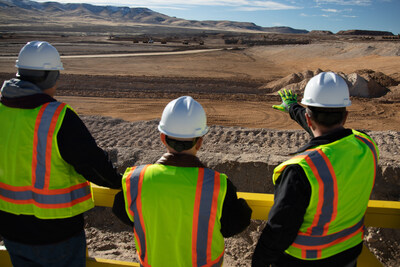 Team members assessing the landscape and earthworks at the Thacker Pass lithium project in Humboldt County, Nevada.