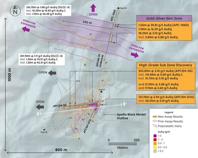 Figure 1: Plan View of the Apollo System Highlighting Drill Holes in this Release (CNW Group/Collective Mining Ltd.)