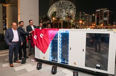 Cummins leadership unveiling the zero emissions Battery Energy Storage System (BESS) in Dubai.