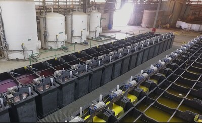 Existing commercial-scale solvent extraction (“SX") circuit and other REE infrastructure at the White Mesa Mill (Utah). (CNW Group/Energy Fuels Inc.)