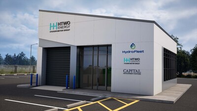 HTWO Energy Savannah station depictions are represented for the planned facility in Pooler, Georgia.