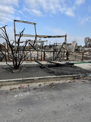 Judge Gandhi's burned-down home.