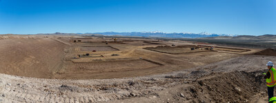 Panoramic view of the Thacker Pass lithium project site and current earthworks activities taking place in Nevada.