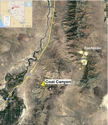 Figure 1 – Coal Canyon location and nearby Rochester Gold and Silver Mine. (CNW Group/Black Mammoth Metals Corp)