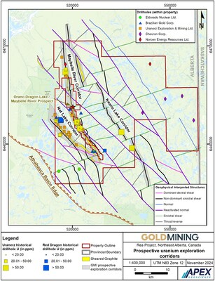 Figure 2 – GoldMining Rea Project, prospective exploration corridors (CNW Group/GoldMining Inc.)