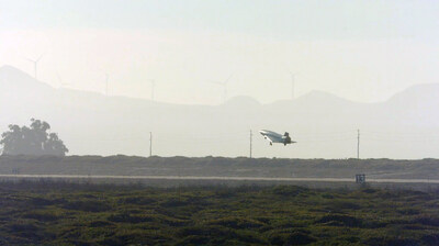 Stratolaunch's Talon-A2 first autonomous landing at Vandenberg Space Force Base. (PRNewsfoto/Stratolaunch)