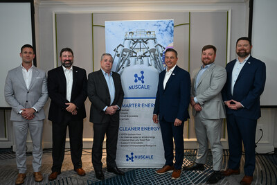 NuScale Power’s Graham Callaway, Senior Director, Supply Chain; Brian Mocello, Nuclear Contracts Manager; and Carl Fisher, Chief Operating Officer, joined Paragon’s Doug VanTassell, President and Chief Executive Officer; Chip VanTassell, Chief Financial Officer; and Tighe Smith, Chief Nuclear Officer, for the signing ceremony during the most recent NuScale Supplier Working Group meeting in Charlotte, North Carolina.