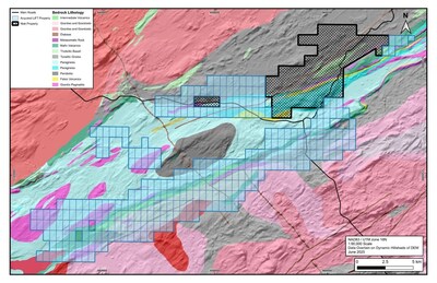 Figure 2 – New land package overlain on basin geology (CNW Group/Power Metallic Mines Inc.)