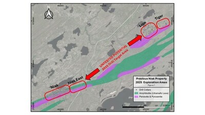 Figure 1 – Targets available to Power Metallic prior to acquisition of Li-FT lands (CNW Group/Power Metallic Mines Inc.)
