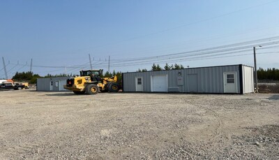 Figure 4: First two logging containers in place at the Nisk project (CNW Group/Power Metallic Mines Inc.)