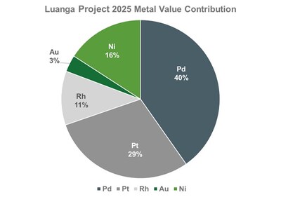 Figure 6: Luanga Project PEA Metal Value Contribution. (CNW Group/Bravo Mining Corp.)
