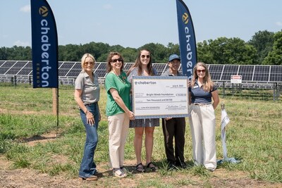 Chaberton Energy donated $10,000 to the Bright Minds Foundation, Howard County Public Schools’ education foundation, to establish a STEM scholarship for graduating seniors. From left to right: Erica Brinker, chief commercial and sustainability officer, Chaberton Energy; Jennifer Van Kirk, executive director, Bright Minds Foundation; Ellen Johnson, assistant principal, Reservoir High School; Stefano Ratti, CEO, Chaberton Energy; Amee Bearne, development manager, Chaberton Energy.