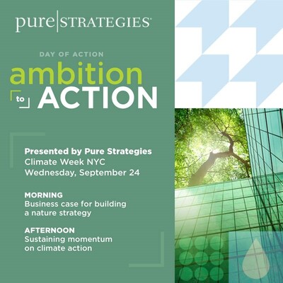 Join Pure Strategies for a full day of valuable panels, discussions, and workshops to help companies take action on climate, nature, and circularity during Climate Week NYC.
