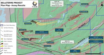 Figure 1 : Plan map of the Belleterre Project (CNW Group/Vior Inc.)