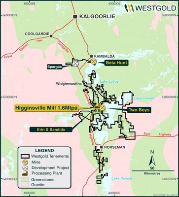 Figure 8: Southern Goldfields Location Map (CNW Group/Westgold Resources Limited)