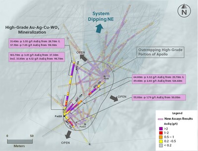 Figure 1: Plan View of the Apollo System Highlighting Drill Holes Announced in this Release (CNW Group/Collective Mining Ltd.)