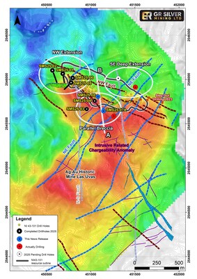 Figure 1 Location Map - Step-Out Drilling Program and Intrusive Related Chargeability Anomaly (CNW Group/GR Silver Mining Ltd.)