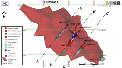 LUCA DRILLS 37 METRES OF 6 G/T GOLD, 370 G/T SILVER AND 6% ZINC AT CAMPO MORADO (CNW Group/Luca Mining Corp.)