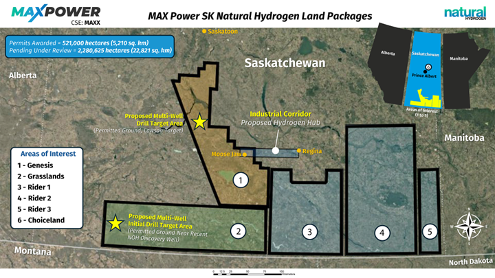 MAX Power SK Natural Hydrogen Land Packages