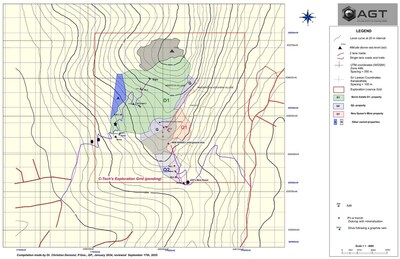 Figure 1: AGT Property Map, QMC, showing contiguous properties. (CNW Group/Applied Graphite Technologies Corporation) Figure 1: AGT Property Map, QMC, showing contiguous properties. (CNW Group/Applied Graphite Technologies Corporation)