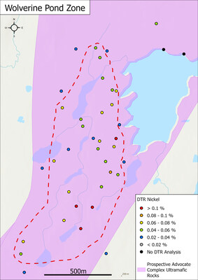 Figure 2 – DTR nickel results from the Wolverine Pond zone (CNW Group/FPX Nickel Corp.) Figure 2 – DTR nickel results from the Wolverine Pond zone (CNW Group/FPX Nickel Corp.)
