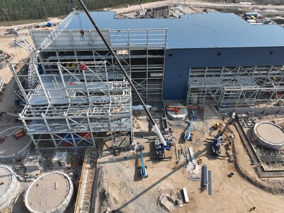 Structural Steel Erection in Paste Plant and Pebble Crusher Areas (CNW Group/Foran Mining Corporation)