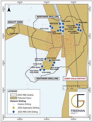 Figure 1. Location of 2025 RC Drilling – South (CNW Group/Freeman Gold Corp.)