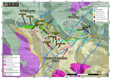 Figure 2 Geological Map San Marcial Area – Parallel Breccia Target (CNW Group/GR Silver Mining Ltd.) Figure 2 Geological Map San Marcial Area – Parallel Breccia Target (CNW Group/GR Silver Mining Ltd.)