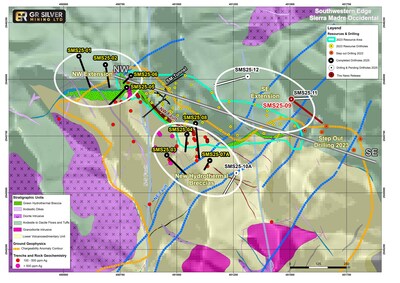 Figure 2 Geological Map San Marcial Area – Step-Out Drilling Targets – Location Figure 4 (CNW Group/GR Silver Mining Ltd.) Figure 2 Geological Map San Marcial Area – Step-Out Drilling Targets – Location Figure 4 (CNW Group/GR Silver Mining Ltd.)