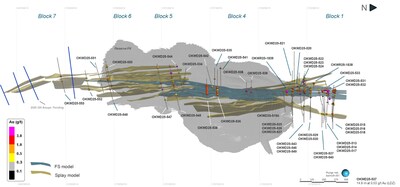 Figure 3 - Isometric view of the Splay Model (CNW Group/G Mining Ventures Corp)