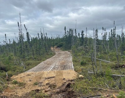 Figure 3: New drill road construction to access the Lion area all year round. (CNW Group/Power Metallic Mines Inc.) Figure 3: New drill road construction to access the Lion area all year round. (CNW Group/Power Metallic Mines Inc.)