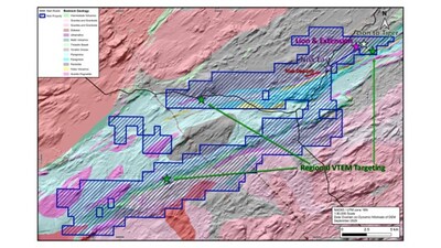 Figure 1: Land package overlain on basin geology with Summer program drill locations (CNW Group/Power Metallic Mines Inc.) Figure 1: Land package overlain on basin geology with Summer program drill locations (CNW Group/Power Metallic Mines Inc.)
