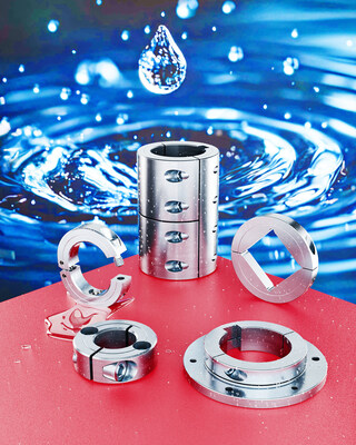 Ideal for building machinery, conveyors, and packaging equipment requiring frequent wash-down, Stafford Shaft Collars, Couplings & Mounting Components are offered in 1-pc, 2-pc, hinged, set-screw and flanged styles with various bores. Ideal for building machinery, conveyors, and packaging equipment requiring frequent wash-down, Stafford Shaft Collars, Couplings & Mounting Components are offered in 1-pc, 2-pc, hinged, set-screw and flanged styles with various bores.