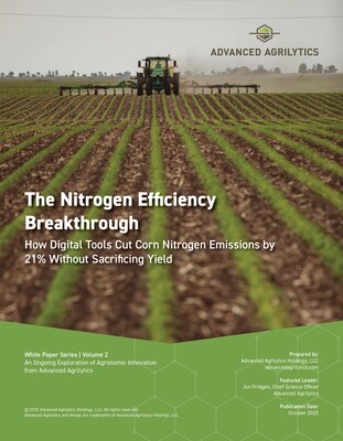Cover of the new Advanced Agrilytics "The Nitrogen Efficiency Breakthrough" white paper.