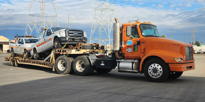 Delivery of service trucks to be sold at auction