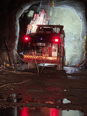 Longhole Production Drilling of First Production Stope (CNW Group/Foran Mining Corporation)