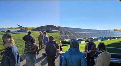 PowerBank Corporation COO Andrew van Doorn leads the NYSERDA tour of the Manlius site. (CNW Group/PowerBank Corporation)