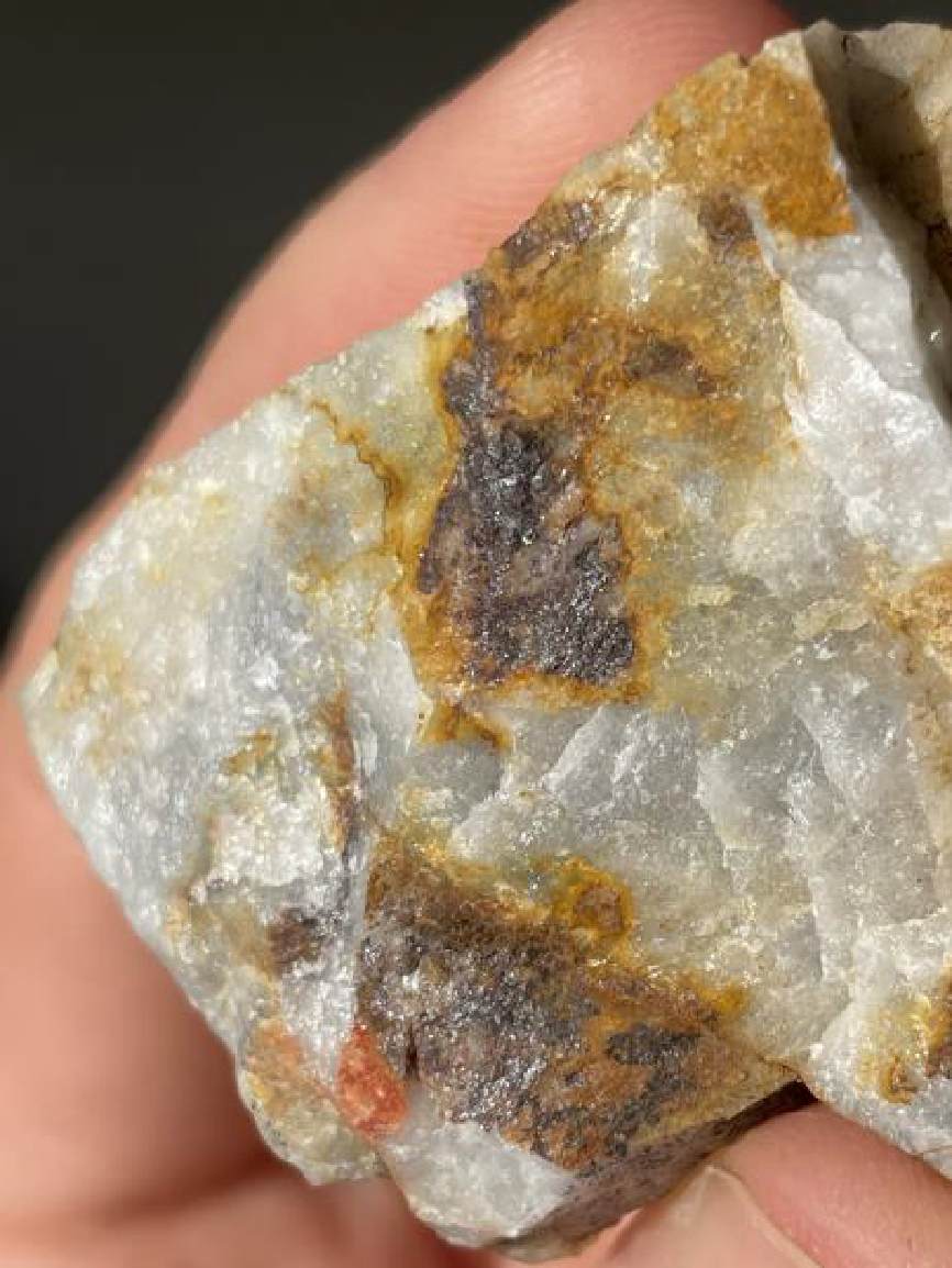 Rock chip sample, not assayed, showing visible gold