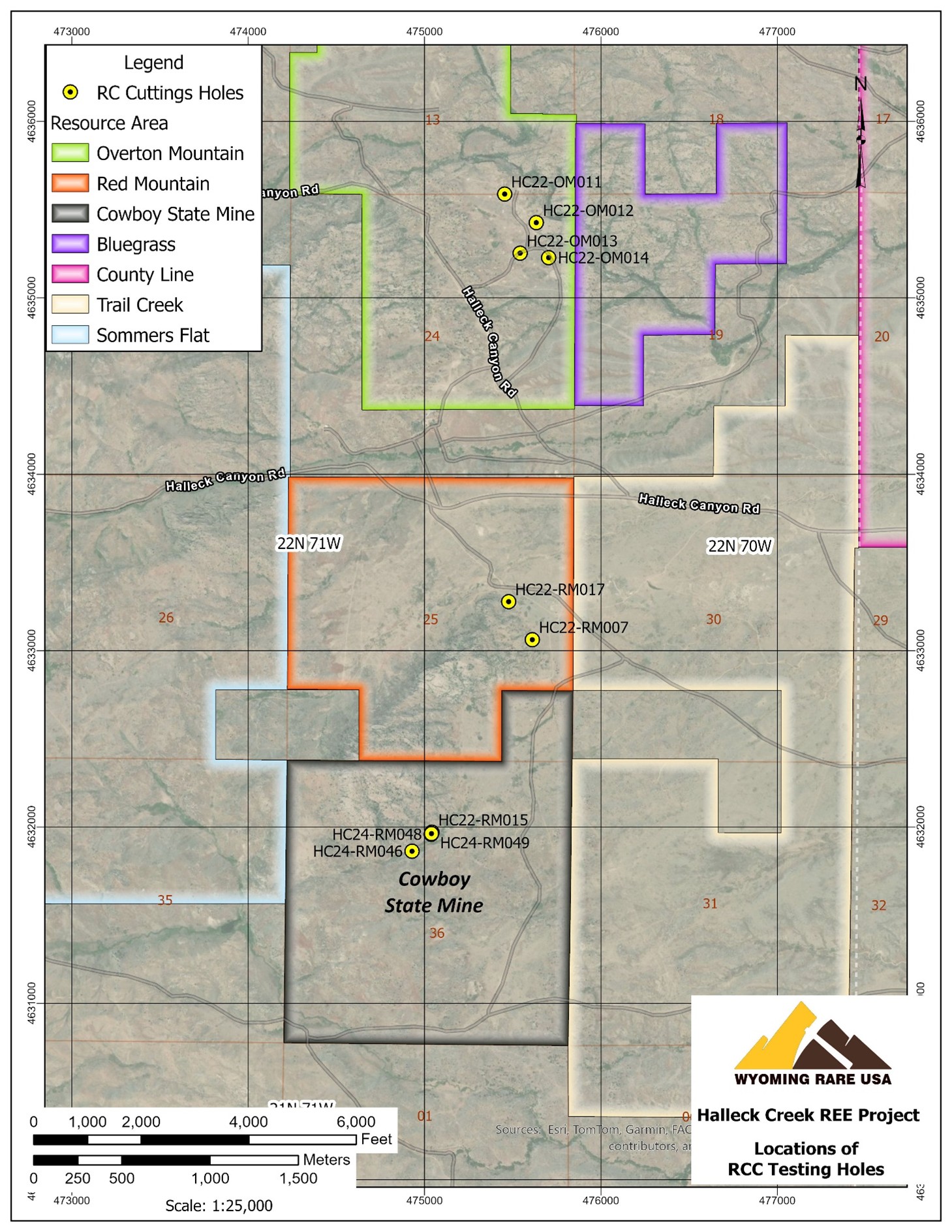Locations of RC Cuttings Holes