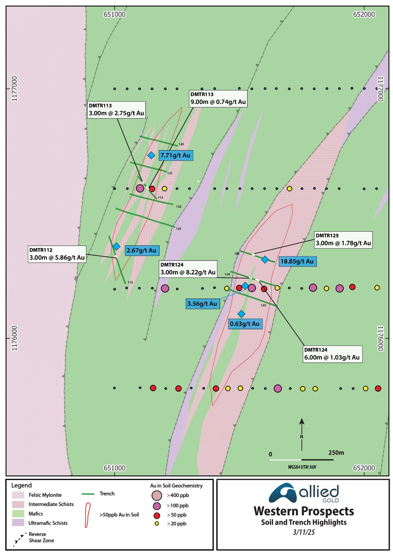 Western Prospects Summary Trenching and Geology