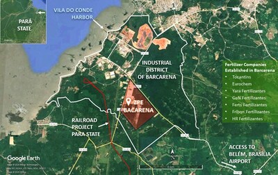 Figure 1: Aerial view of the Barcarena Industrial Area and the ZPE location. (CNW Group/Bravo Mining Corp.)