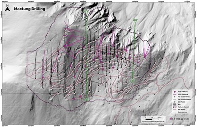 Map 2: Mactung 2025 Drill Program Summary. (CNW Group/Fireweed Metals Corp.) Map 2: Mactung 2025 Drill Program Summary. (CNW Group/Fireweed Metals Corp.)