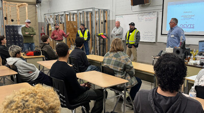JCP&L employees share their experiences with students in OCVTS's electrical trades program. JCP&L employees share their experiences with students in OCVTS's electrical trades program.